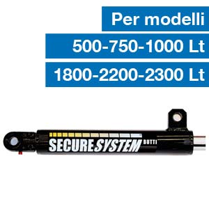 Cilindro idraulico per sistema di sicurezza secure system per contenitore ribaltabile benna Butti Pensato per durare 777P0500