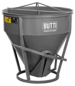 Eimer für konischen Beton mit zentralem Abfallbehälter für Butti-Krane