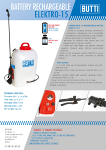 Elektro-15 battery rechargeable sprayer Butti