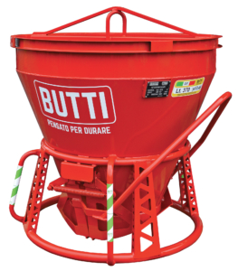 Conical bucket for concrete for helicopter with a fixed handle
