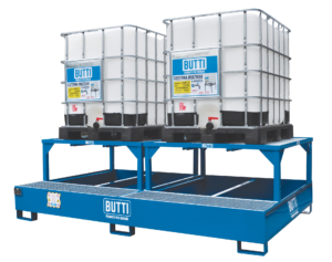 Spill containment pallet with stand and hot-dip galvanized grid for one tank 8070V2C 99C434 Butti