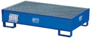 Spill containment pallet with hot-dip galvanized grid for two drums Butti 822