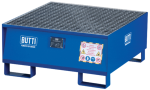 Spill containment pallet with hot-dip galvanized grid for one drum Butti 821